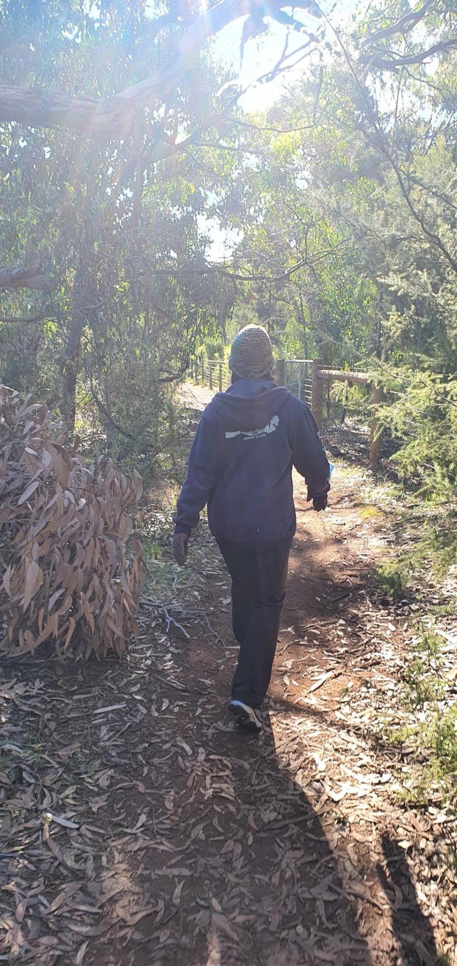 Barb at the beginning of the walk